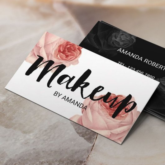Beauty Salon  Floral Makeup Artist Visitekaartje
