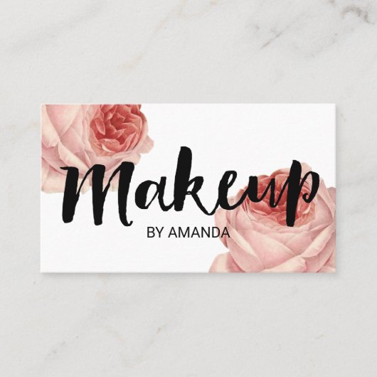 Beauty Salon Floral Makeup Artist Visitekaartje (Voorkant)