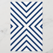 Beauty Salon  Floral Navy Blue Stripes Flyer (Achterkant)