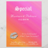 Beauty Salon Flyer Hair Pink Oranje Silver Lips (Achterkant)