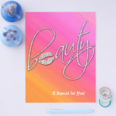 Beauty Salon Flyer Hair Pink Oranje Silver Lips (Enkel)