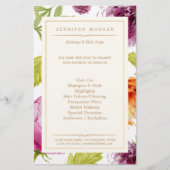 Beauty Salon Garden Floral Boutique Service Menu (Voorkant)
