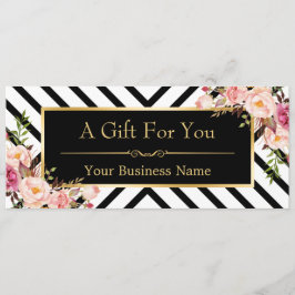 Beauty Salon Gift Certificate Gold Floral Stripes