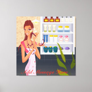 Beauty Salon Girl Wrapped Canvas Afdruk