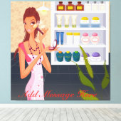 Beauty Salon Girl Wrapped Canvas Afdruk (Insitu (Houten vloer))