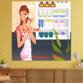 Beauty Salon Girl Wrapped Canvas Afdruk (Insitu (Woonkamer))