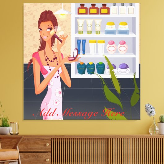 Beauty Salon Girl Wrapped Canvas Afdruk (Insitu (Woonkamer))