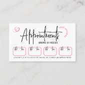 Beauty Salon Girly Pink Watercolor Heart Script Afsprakenkaartje (Voorkant)