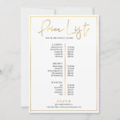 Beauty Salon Glam Gold Logo Moderne prijslijst (Voorkant)
