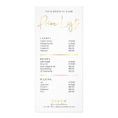 Beauty Salon Glam Gold Logo Moderne prijslijst Reclamekaart (Voorkant)