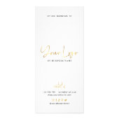 Beauty Salon Glam Gold Logo Moderne prijslijst Reclamekaart (Achterkant)