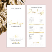 Beauty Salon Glam Gold Logo Moderne prijslijst Reclamekaart