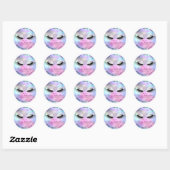 Beauty Salon Glitter Bright Roze Eyelash Cleaner Ronde Sticker (Vel)