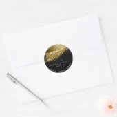 Beauty Salon Glitter Gold ConfettiLash Metal Black Ronde Sticker (Envelop)