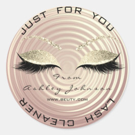 Beauty Salon Glitter Gold Lash Cleaner Dank u Ronde Sticker