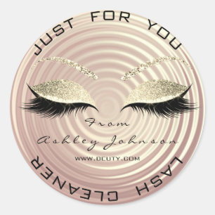 Beauty Salon Glitter Gold Lash Cleaner Dank u Ronde Sticker
