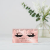 Beauty Salon Glitter Light Roos Gold Visitekaartje (Staand voorkant)