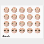 Beauty Salon Glitter Pink Rose Gold Lash Cleaner Ronde Sticker (Vel)