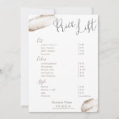 Beauty Salon Gold Blush roze prijslijst Kaart (Voorkant)