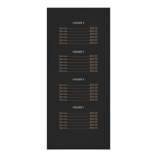 Beauty Salon Gold en Taupe Spotted Pattern Menu (Achterkant)