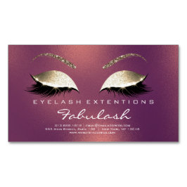 Beauty Salon Gold Glitter Adress Lashes Koper Visitekaartje Magneet