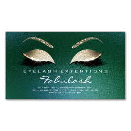 Beauty Salon Gold Glitter Adress Lashes Tropisch Magnetisch Visitekaartje