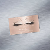 Beauty Salon Gold Glitter Adress Makeup Magnetisch Visitekaartje (Voorbeeld)