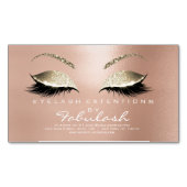 Beauty Salon Gold Glitter Adress Makeup White Visitekaartje Magneet (Voorkant)