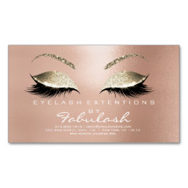 Beauty Salon Gold Glitter Adress Makeup White Visitekaartje Magneet
