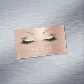 Beauty Salon Gold Glitter Adress Makeup White Visitekaartje Magneet (Voorbeeld)