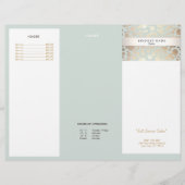 Beauty Salon Gold Light Blue Circle Menu Brochure (Voorkant)