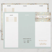 Beauty Salon Gold Light Blue Circle Menu Brochure (Voorkant / Achterkant)