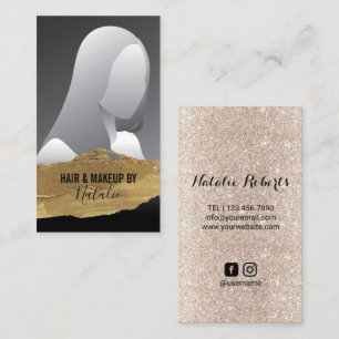 Beauty Salon Gold Lipstick Voeg je foto toe Visitekaartje