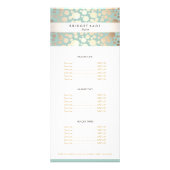 Beauty Salon Gold Turquoise Spotted Pattern Menu (Voorkant)