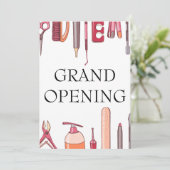 Beauty Salon Grand Opening Uitnodigingskaart Kaart (Staand voorkant)