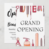 Beauty Salon Grand Opening Uitnodigingskaart Kaart (Voorkant / Achterkant)