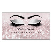 Beauty Salon Gray Pink Rose Adress Makeup Lashes Magnetisch Visitekaartje (Voorkant)