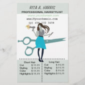 Beauty Salon Haarstylist Hair Stylist Price List Flyer (Voorkant)