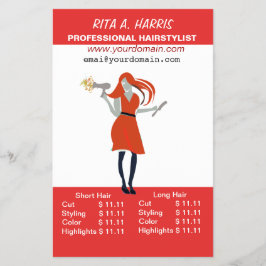 Beauty Salon Haarstylist - prijslijst voor kappers Flyer