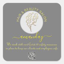 Beauty Salon Hair Covid Reopen Logo Hair QR CODE S