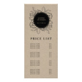 Beauty Salon Hair Makeup Kraft Price List Service Reclamekaart (Voorkant)