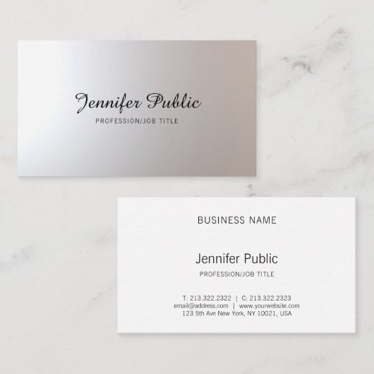 Beauty Salon Hair Stylist Script Modieuze Plain Visitekaartje (Voorkant / Achterkant)