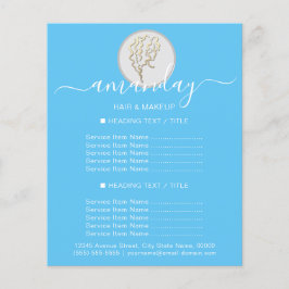 Beauty Salon Hairdresser Logo Gold Blue Flyer