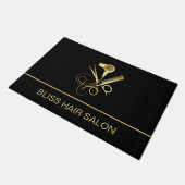 Beauty Salon Hairstylist Custom Black Deurmat (Schuin)