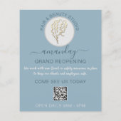 Beauty Salon heropend Logo QR CODE Prijslijst Flyer (Achterkant)