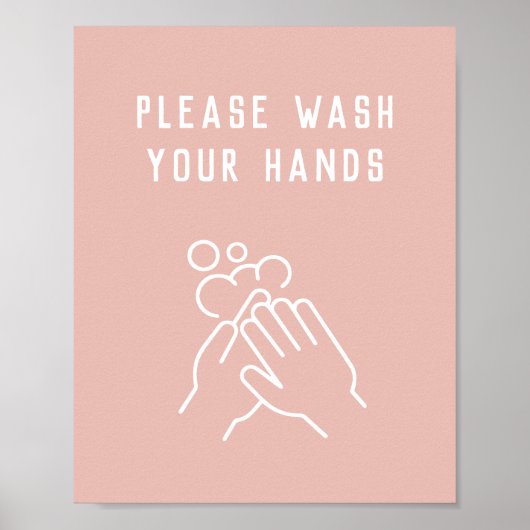 Beauty Salon Hygiene: was uw handen Poster (Voorkant)