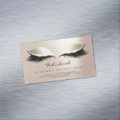 Beauty Salon Ivory Roos Gold Adress Makeup Lashes Magnetisch Visitekaartje (Voorbeeld)