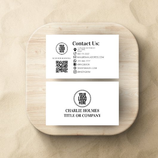 Beauty Salon Lash Haar Make-up QR Code Minimalist Visitekaartje