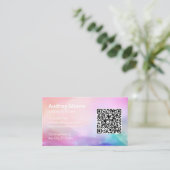 Beauty Salon Lashes Brows Logo QR Code Visitekaartje (Staand voorkant)