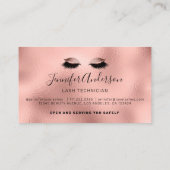 Beauty Salon Lashes Pink Glitter Roos Gold Visitekaartje (Achterkant)